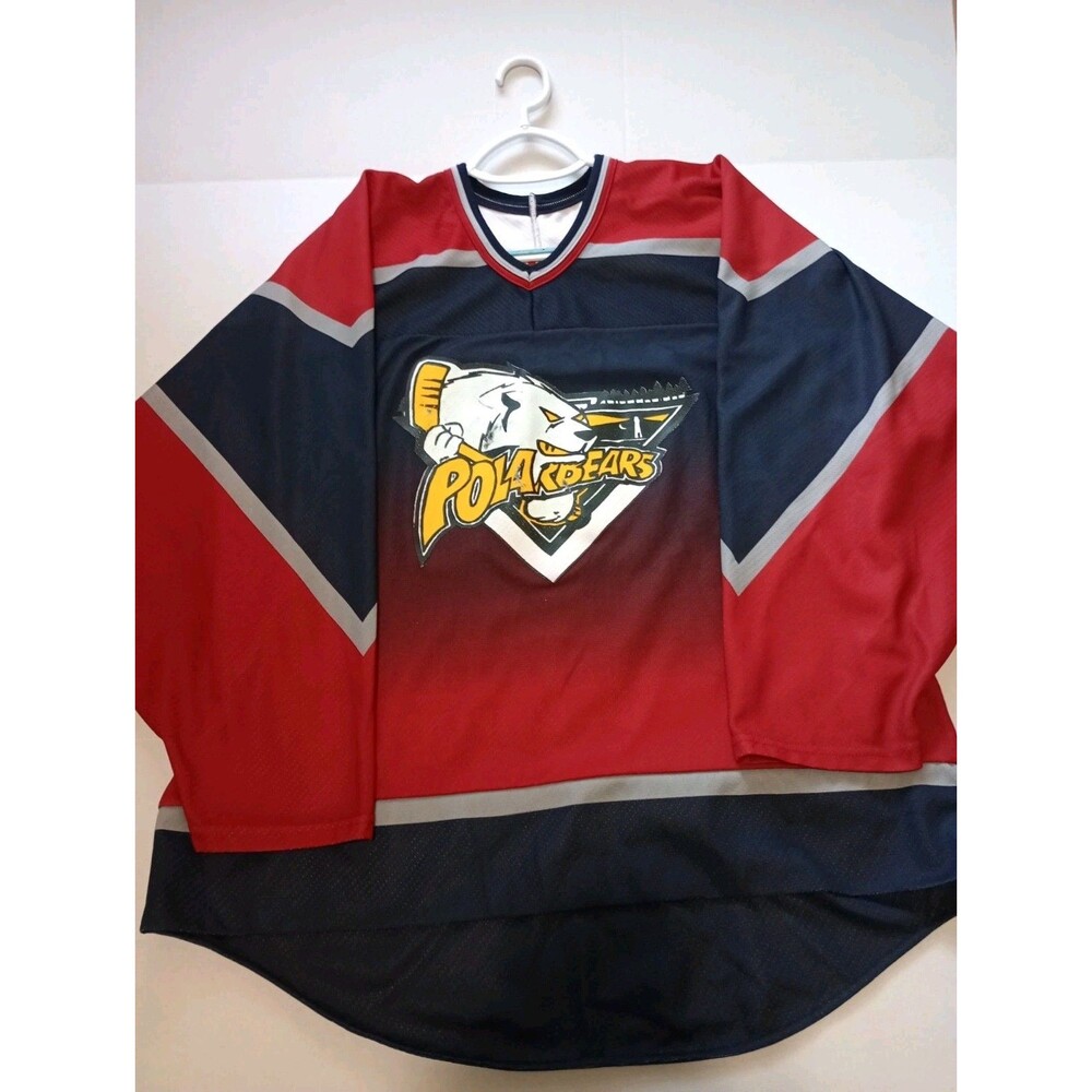 CCM Hockey Jersey Polar Bears Maine Seadog brewing #2 Vintage Custom Large